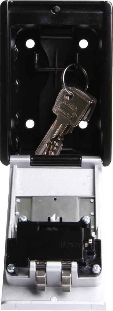 ABUS KeyGarage 787 BIG - Cassetta portachiavi a parete, fino a 50 chiavi, nero-argento, con bloccaggio in zinco e codice a 4 cifre