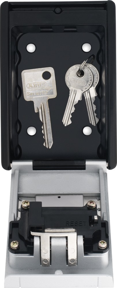 ABUS KeyGarage 787 BIG - Cassetta portachiavi a parete, fino a 50 chiavi, nero-argento, con bloccaggio in zinco e codice a 4 cifre
