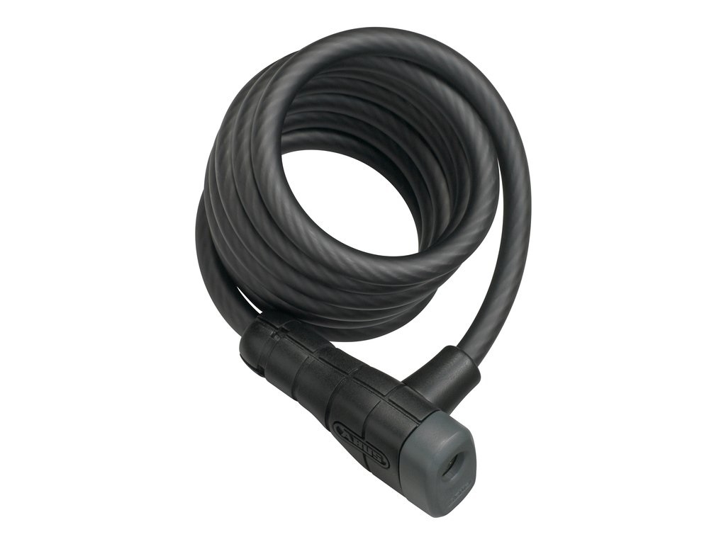 ABUS Primo 5510K/180 Lucchetto a Spirale Nero per Biciclette con Supporto Snap Cage
