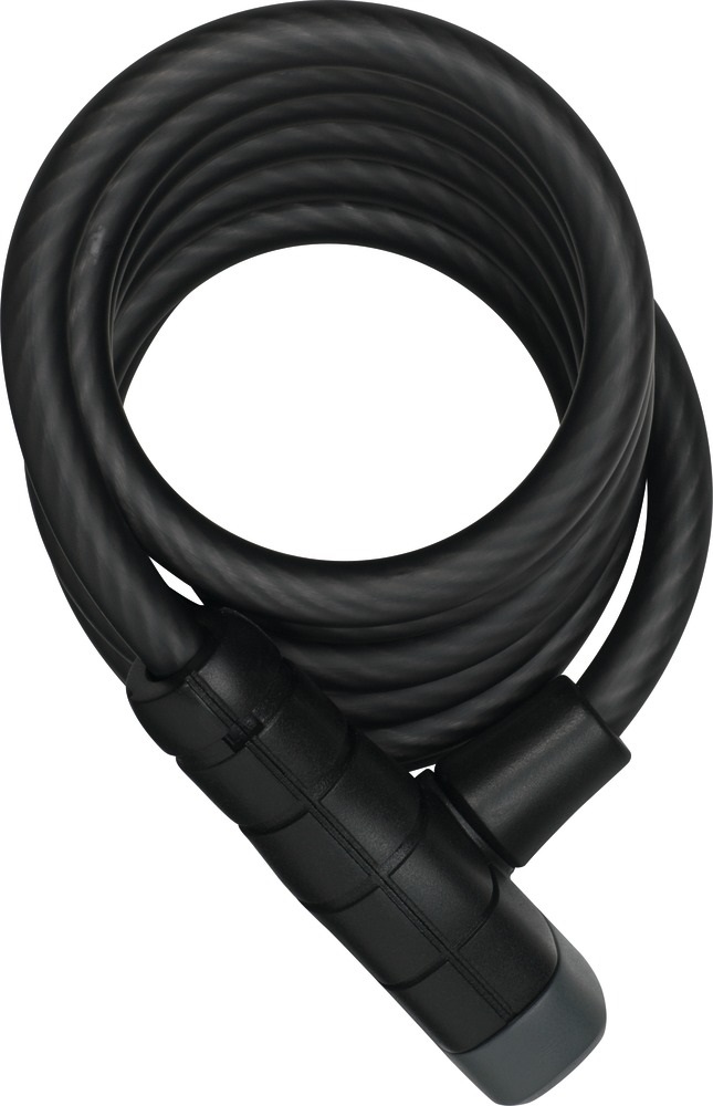 ABUS Serratura a spirale Primo 5510K/180 - Antifurto per Bicicletta, Cavo Flessibile 10 mm, Lunghezza 180 cm, Livello Sicurezza 3, Nero