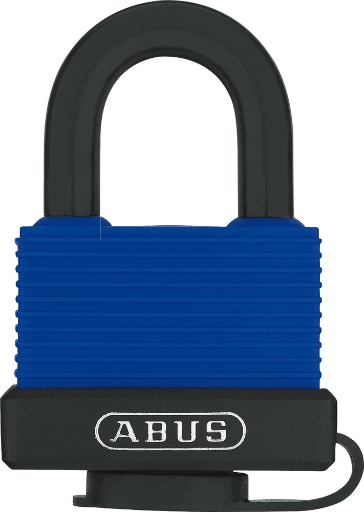 ABUS Lucchetto 70IB/45HB63 in Acciaio Inox e Ottone, 45 mm, Corpo Incapsulato, Chiusura Senza Chiave, Blu, Conf. da 6 pz.