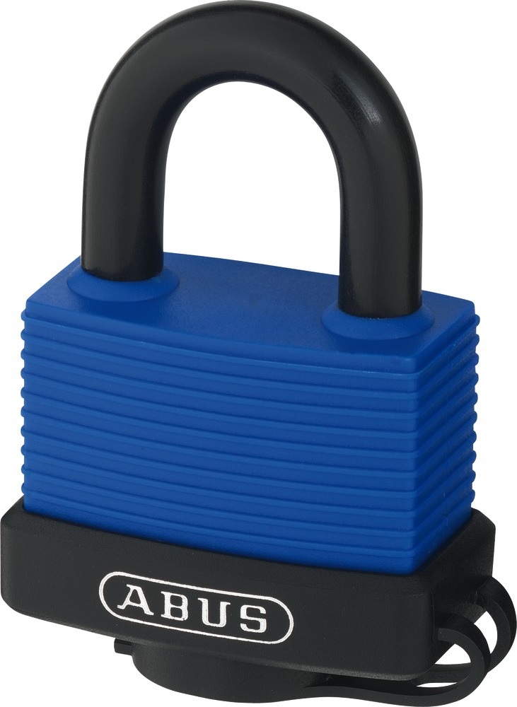 ABUS Lucchetto 70IB/45HB63 in Acciaio Inox e Ottone, 45 mm, Corpo Incapsulato, Chiusura Senza Chiave, Blu, Conf. da 6 pz.