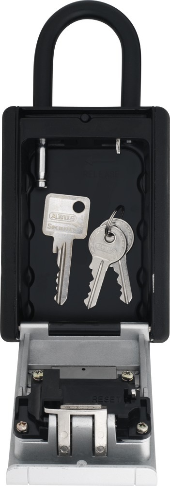 ABUS KeyGarage 797 - Cassetta Portachiavi in Metallo e Zinco Nero-Argento con Supporto di Montaggio e Codice Numerico a 4 Cifre