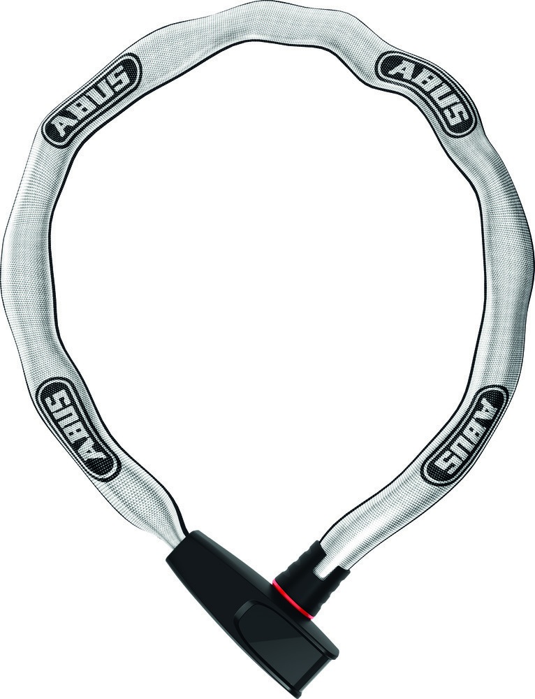 ABUS Lucchetto a Catena 6806K - 85 cm, Acciaio Temprato, Guaina in Tessuto, Grigio Riflettente, Livello di Sicurezza 6