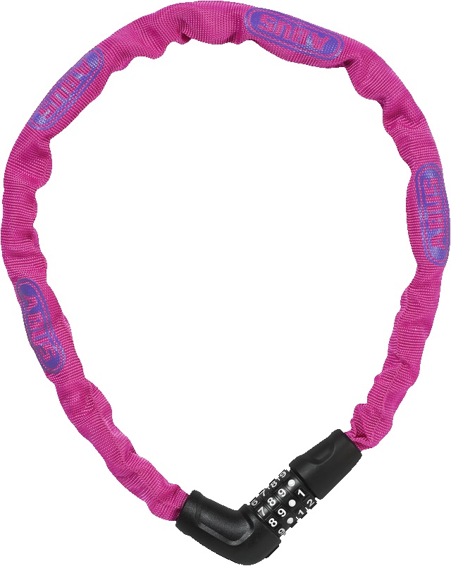 ABUS Lucchetto a Catena Steel-O-Chain 5805C - Combinazione in Acciaio 5 mm, Lunghezza 75 cm, Rosa, Livello di Sicurezza 4