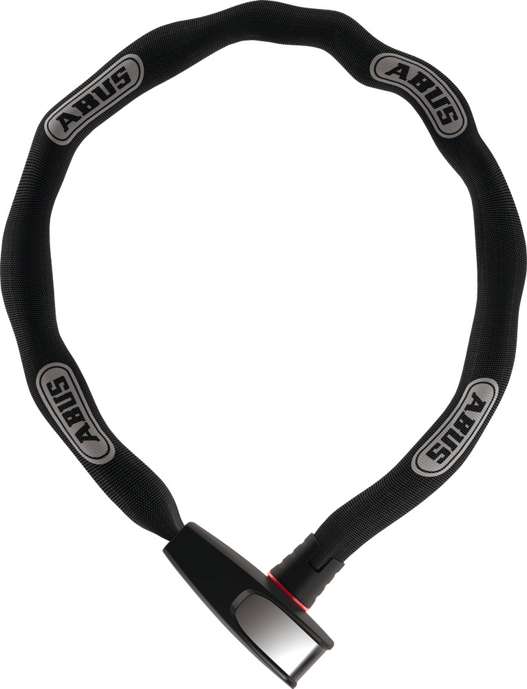 ABUS Catena 6806K/110 - Lucchetto per Bicicletta in Acciaio Temprato, Lunghezza 110 cm, Livello di Sicurezza 6, Catena da 6 mm con Rivestimento in Tessuto, Nero