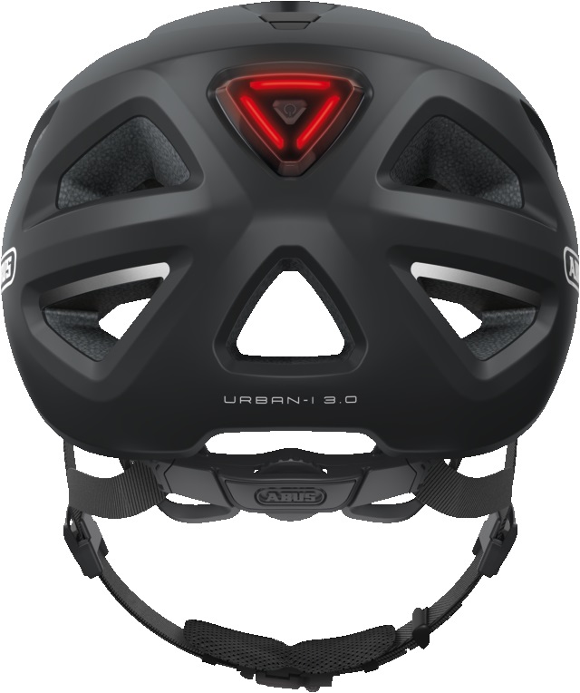 ABUS Urban-I 3.0 Casco Urbano Nero - Casco da Bici con Fanale Posteriore, Leggero e Stabile, Taglia L per Uomo e Donna