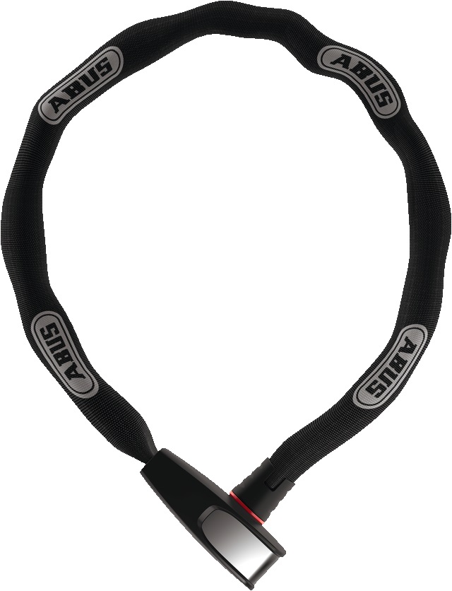 ABUS Lucchetto a Catena 6806K - 85 cm, Acciaio Temprato, Livello di Sicurezza 6, Rivestimento in Tessuto, Design Quadrato, per Bicicletta