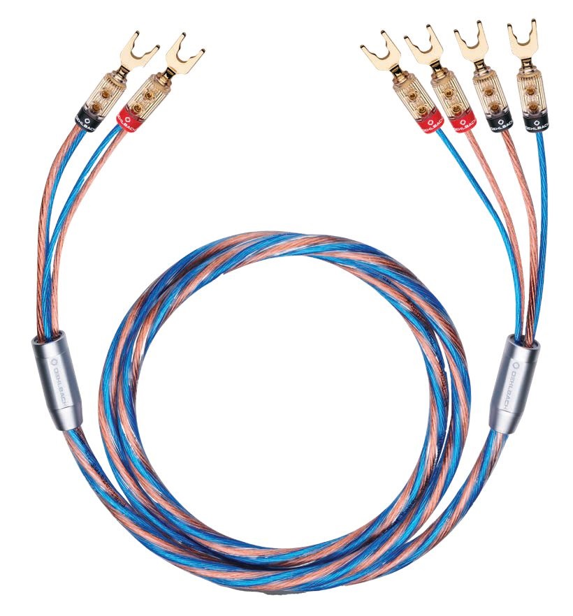 Oehlbach Bi-Tech 4 L - Cavo per altoparlante Bi-Wiring 2 x 2m, 4 mm² con connettori Oehlbach Fusion