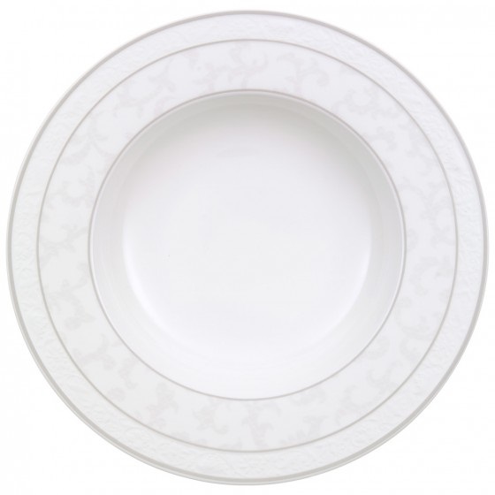 Villeroy & Boch Piatto Fondo 24 cm Gray Pearl in Porcellana Bone Premium, Lavabile in Lavastoviglie e Adatto per Microonde
