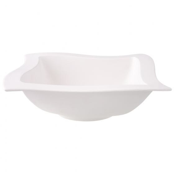 Villeroy & Boch NewWave Insalatiera 25x25 cm Porcellana Bianco, Forma Angolare, Lavastoviglie e Microonde