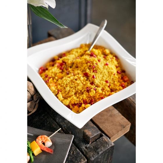 Villeroy & Boch NewWave Insalatiera 25x25 cm Porcellana Bianco, Forma Angolare, Lavastoviglie e Microonde