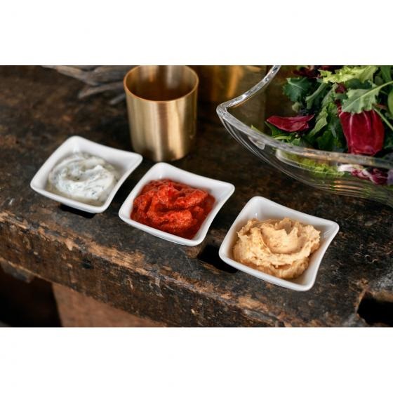 Villeroy & Boch NewWave Ciotola da Immersione Quadrata in Porcellana Premium Bianco per Salse e Snacks