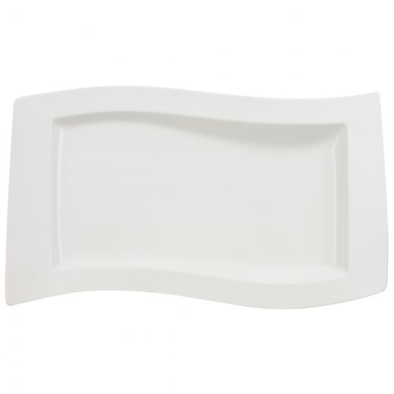 Villeroy & Boch NewWave Piatto di Servizio Angolare in Porcellana Premium Bianco 49x30 cm