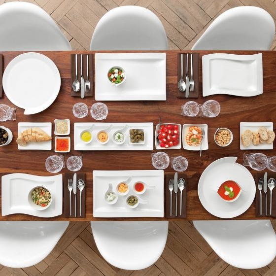 Villeroy & Boch NewWave Piatto di Servizio Angolare in Porcellana Premium Bianco 49x30 cm