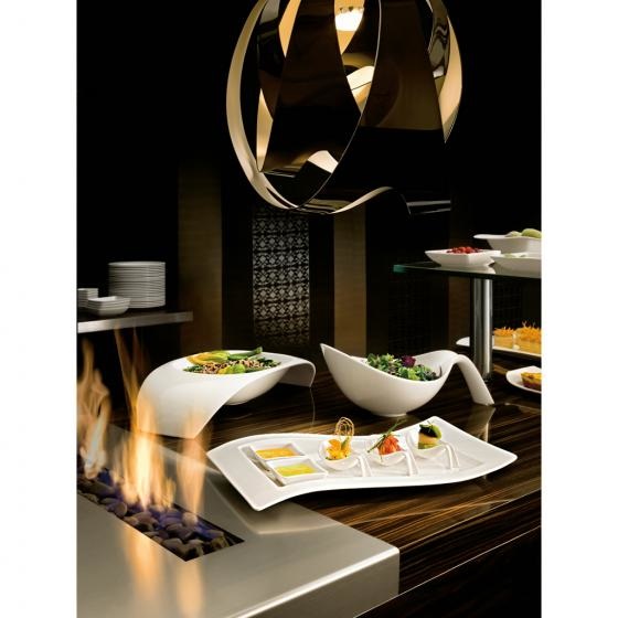 Villeroy & Boch NewWave Piatto di Servizio Angolare in Porcellana Premium Bianco 49x30 cm