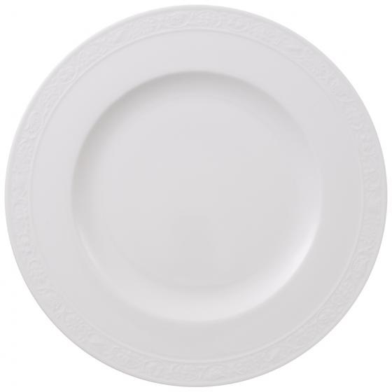 Villeroy & Boch White Pearl Piatto Piano 27 cm in Porcellana Bone China, Lavabile in Lavastoviglie e Adatto per Microonde
