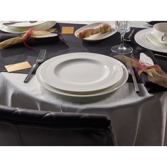 Villeroy & Boch White Pearl Piatto Piano 27 cm in Porcellana Bone China, Lavabile in Lavastoviglie e Adatto per Microonde