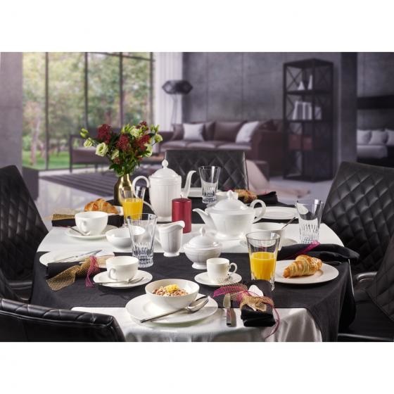 Villeroy & Boch White Pearl Piatto Piano 27 cm in Porcellana Bone China, Lavabile in Lavastoviglie e Adatto per Microonde