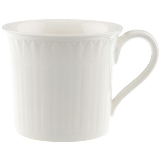 Villeroy & Boch Cellini Tazzina da Caffè Bianco 100 ml con Rilievi Classici