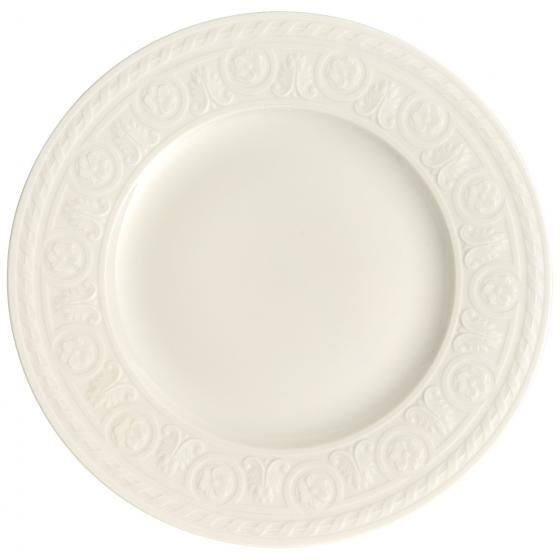 Villeroy & Boch Cellini Piatto da Dessert e Colazione 22 cm Porcellana Bianco con Rilievi Classici