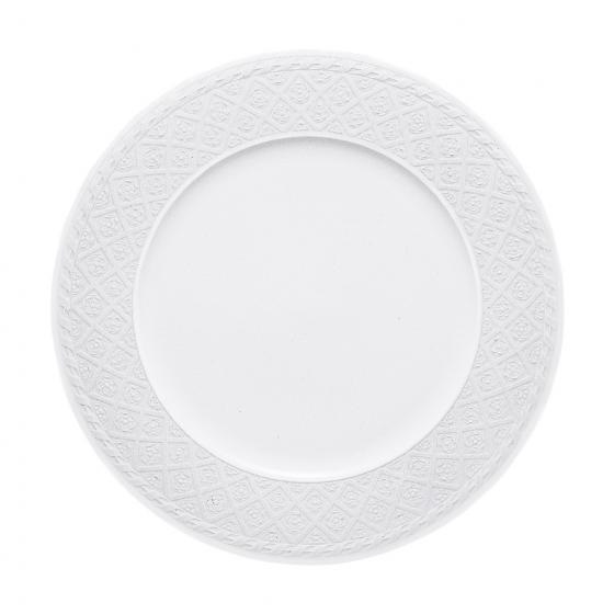 Villeroy & Boch Cellini Piatto Segnaposto Rotondo 31 cm Porcellana Premium Bianco con Rilievi Classici