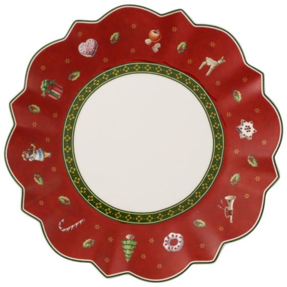 Villeroy & Boch Toy's Delight Piatto Pane Rosso 17 cm in Porcellana Premium - Adatto per Microonde, Decorazione Natalizie