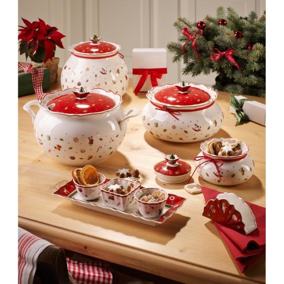 Villeroy & Boch Toy's Delight Barattolo Grande in Porcellana Bianco/Multicolore - 21cm, Design Festoso per Biscotti e Dolci di Natale