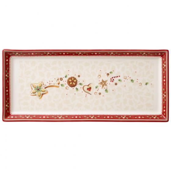 Villeroy & Boch Winter Bakery Delight Piatto Dolci Rettangolare 39x17cm in Porcellana Bianco/Rosso