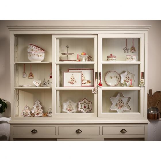Villeroy & Boch Winter Bakery Delight Piatto Pasticceria Rettangolare in Porcellana Bianco/Rosso - Piccolo