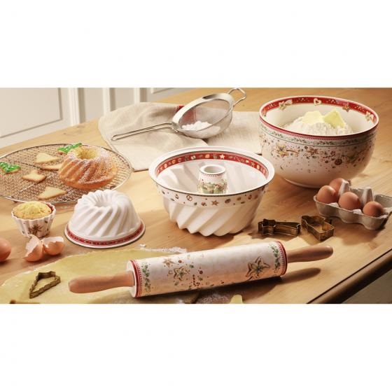 Villeroy & Boch Winter Bakery Delight Piatto Pasticceria Rettangolare in Porcellana Bianco/Rosso - Piccolo