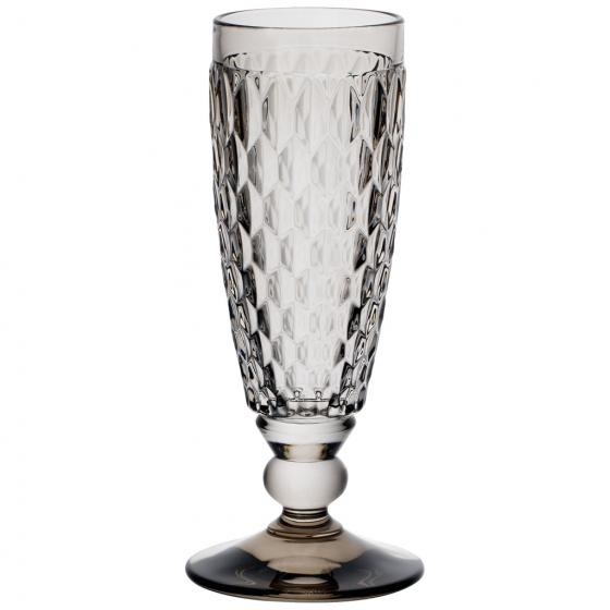 Villeroy & Boch Boston Coloured Flûte da Champagne in Vetro Cristallo Grigio - 150 ml, Lavabile in Lavastoviglie