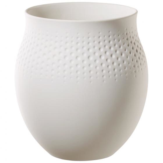Villeroy & Boch Collier Blanc Vaso Perle Grande in Porcellana Premium Bianca, 16.5x16.5x17.5 cm