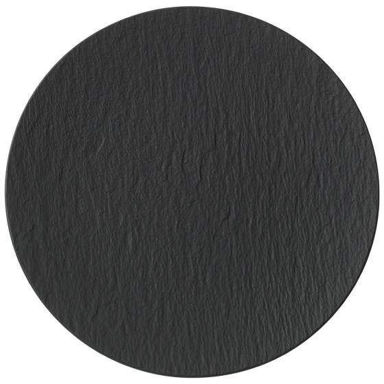 Villeroy & Boch Manufacture Rock Piatto Gourmet Nero 32 cm - Porcellana Premium, Lavabile in Lavastoviglie, Adatto per Microonde, Design Effetto Ardesia