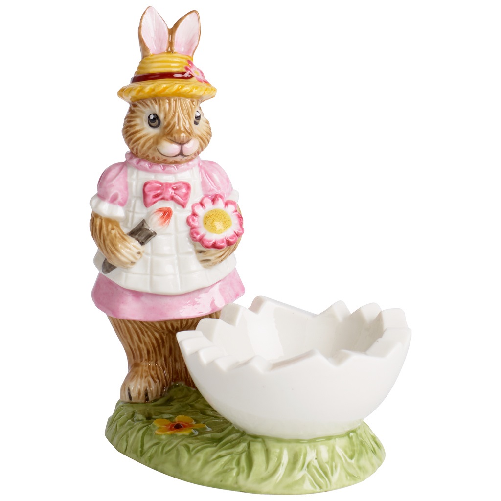 Villeroy & Boch Portauovo Bunny Tales e Spring Fantasy - Decorazione Pasquale in Porcellana, Dipinto a Mano, 10cm