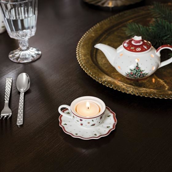 Villeroy & Boch Toy's Delight Decoration Portacandele Tazza Caffè Multicolore - Decorazione Natalizia in Porcellana