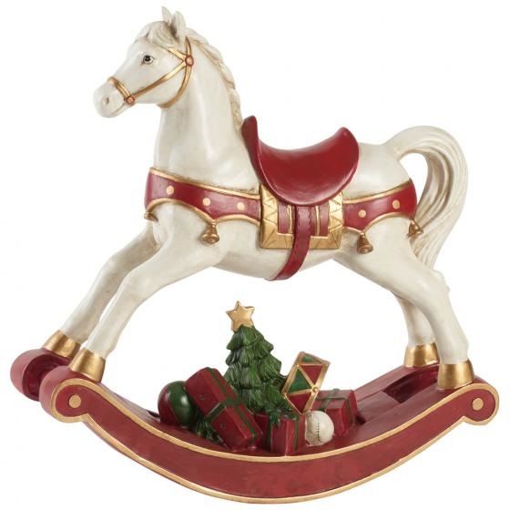 Villeroy & Boch Christmas Toys 2019 Cavallo a Dondolo XL 32cm in Poliresina Multicolore - Decorazione Natalizia e Centrotavola