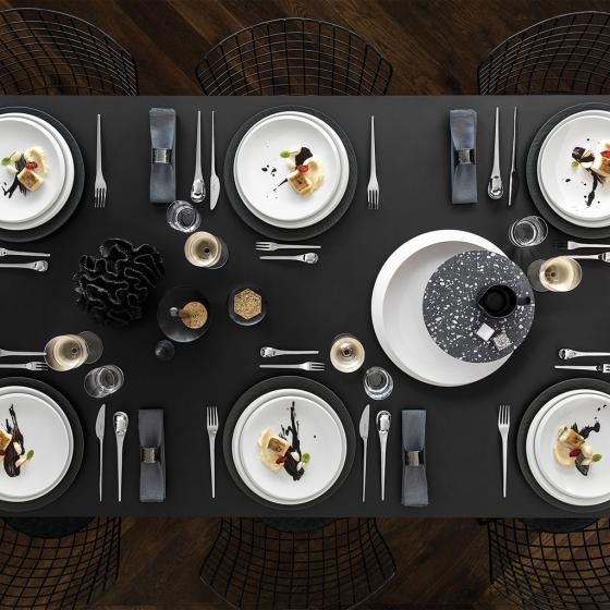 Villeroy & Boch New Moon Piatto da Colazione e Dessert in Porcellana Bianco, 24 cm, Lavabile in Lavastoviglie