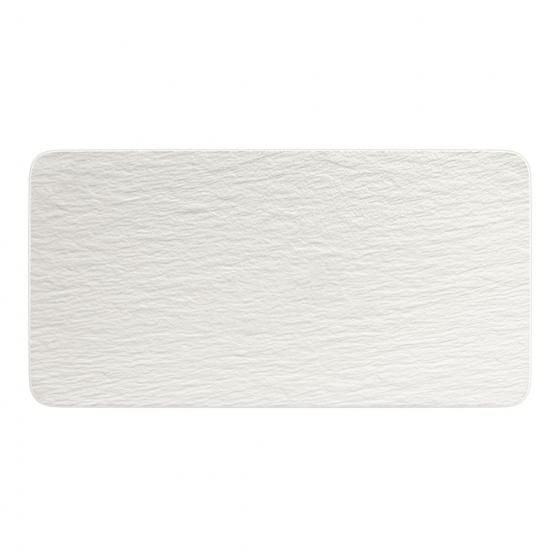 Villeroy & Boch Manufacture Rock Blanc Piatto di Servizio Rettangolare in Porcellana Premium Bianco - 35 x 18 cm, Design Elegante con Finitura Opaca