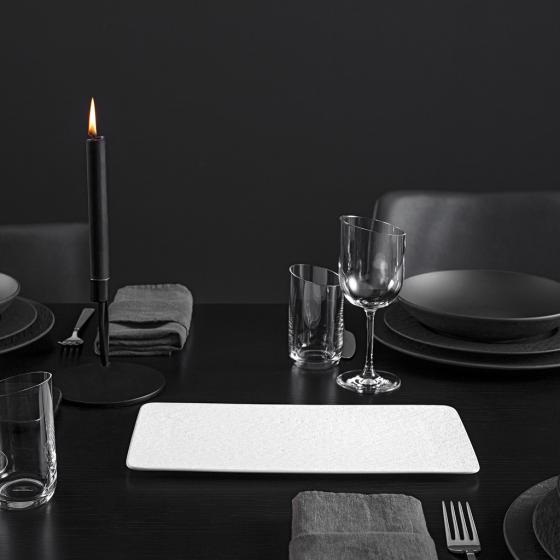 Villeroy & Boch Manufacture Rock Blanc Piatto di Servizio Rettangolare in Porcellana Premium Bianco - 35 x 18 cm, Design Elegante con Finitura Opaca