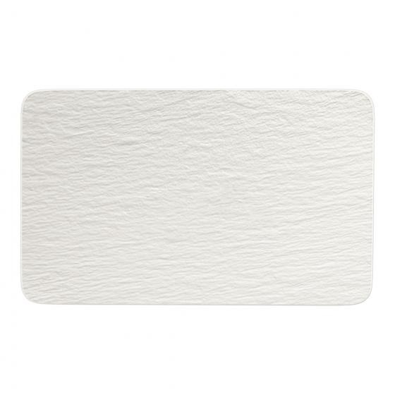Villeroy & Boch Manufacture Rock Blanc Piatto Rettangolare in Porcellana Premium Bianco 28x17 cm