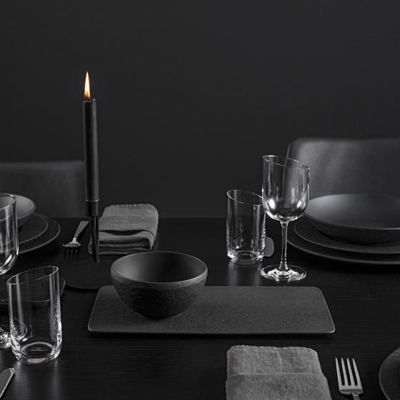 Villeroy & Boch Manufacture Rock Piatto di Servizio Rettangolare in Porcellana Premium Nero - 37 x 18 cm