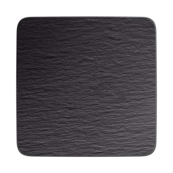 Villeroy & Boch Vassoio Quadrato 32 cm in Porcellana Nero - Manufacture Rock, Lavabile in Lavastoviglie e Adatto per Microonde