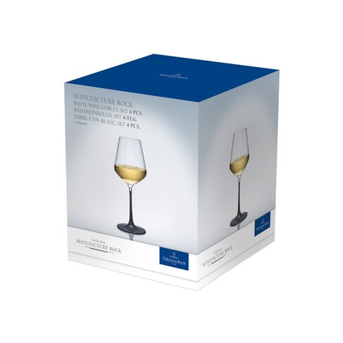 Villeroy & Boch Manufacture Rock Set di 4 Bicchieri da Vino Bianco 380 ml in Cristallo Elegante