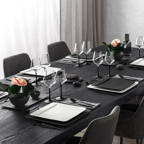 Villeroy & Boch Manufacture Rock Set di 4 Bicchieri da Vino Bianco 380 ml in Cristallo Elegante