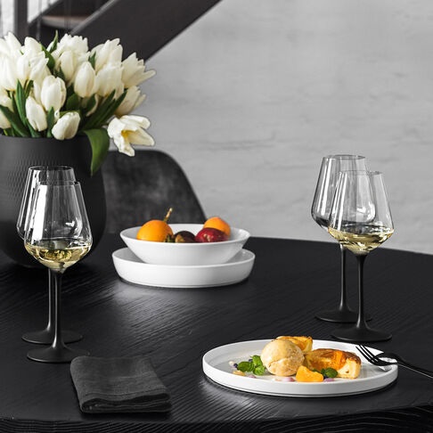 Villeroy & Boch Manufacture Rock Set di 4 Bicchieri da Vino Bianco 380 ml in Cristallo Elegante