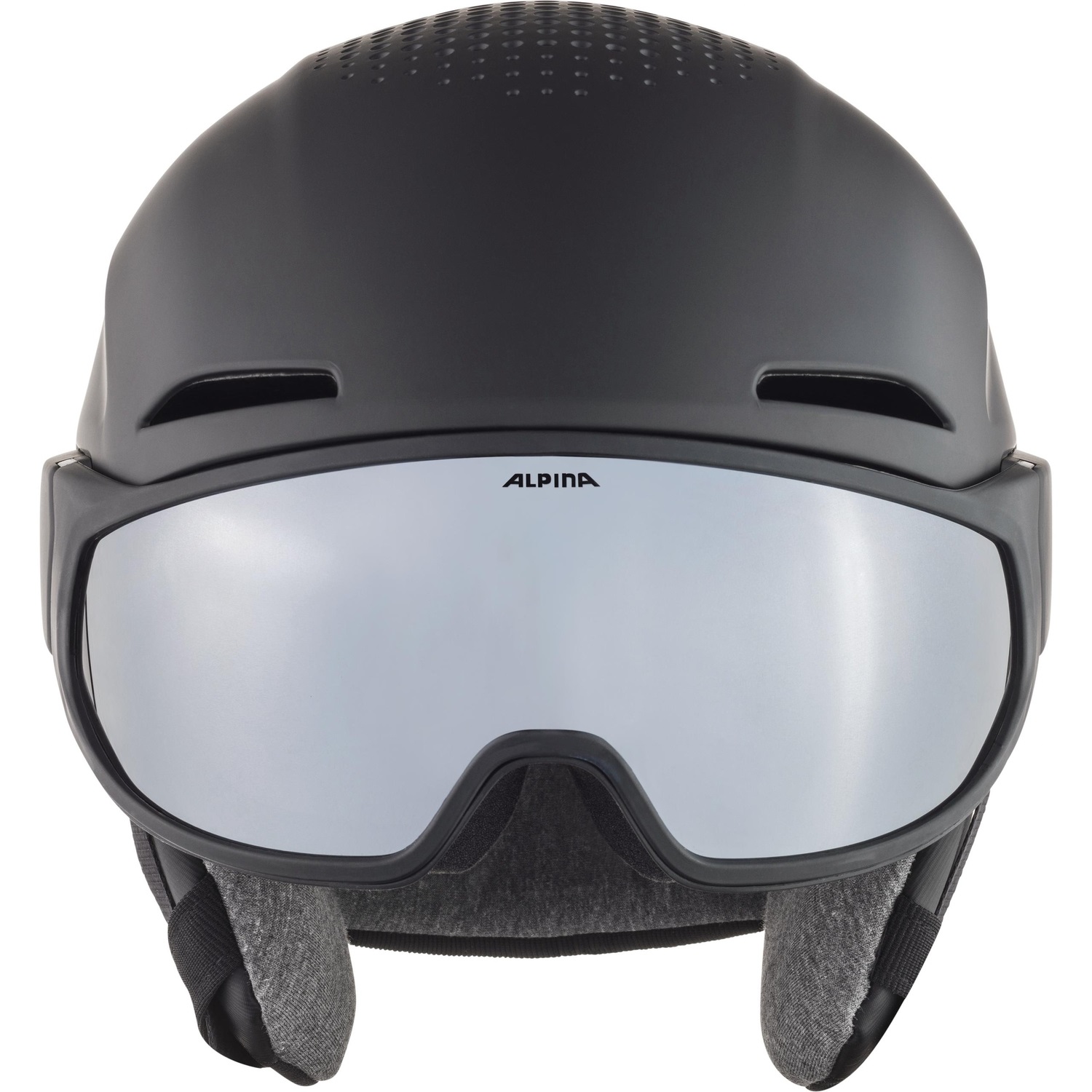 ALPINA Alto Q Lite Casco da Sci Unisex Adulto Black Matt 51-55 cm con Visiera 2 in 1 e Interno in Lana di Pecora