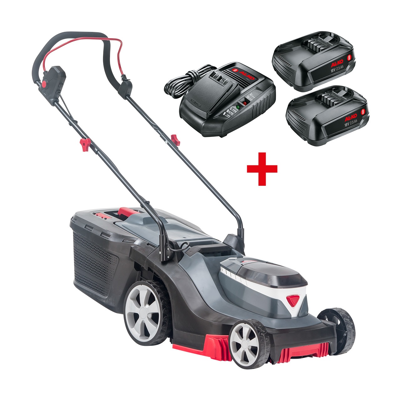 AL-KO Tosaerba a batteria 3.22 Li Easy - Taglio 32 cm, 2 batterie 18V, per superfici fino a 200 m²