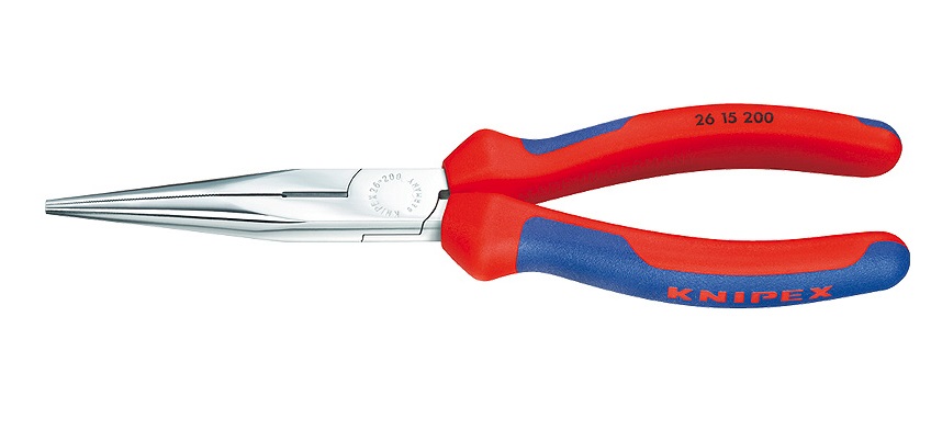 Knipex Pinza per Meccanica 200 mm - Becchi Mezzotondi e Tronchese, Cromata con Manici Bicomponente