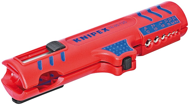 Knipex Utensile Spelacavi Universale 125 mm 16 85 125 SB - Blu e Rosso, per cavi Ø 8-13 mm